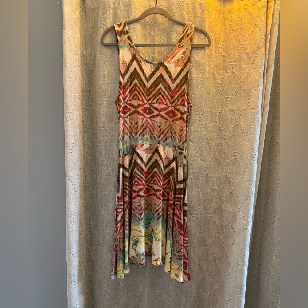 American Rag Multicolor Geometric Pattern Midi Dr… - image 4